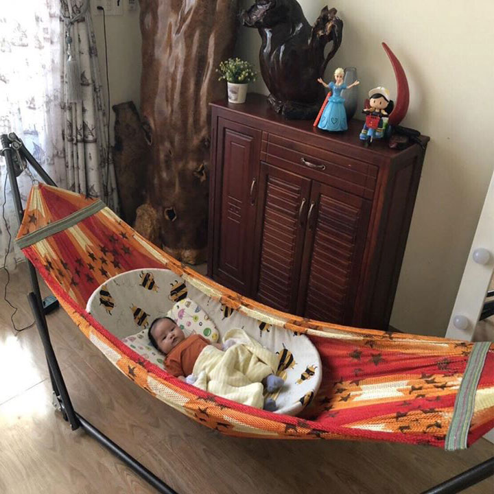 Nệm lót nôi tre cho bé nằm ngủ võng